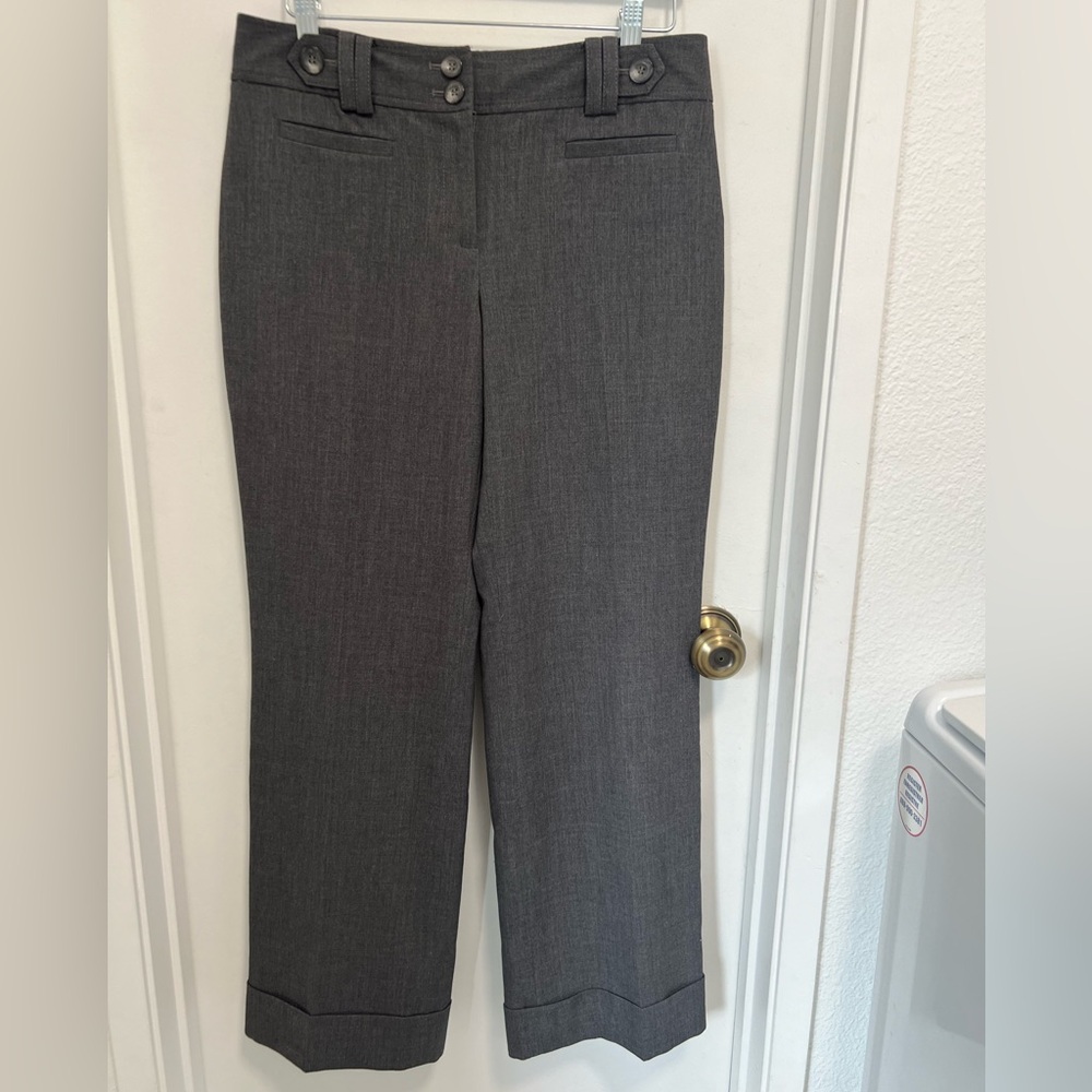 Ann Taylor Women Gray Curvy Fit Straight Pant